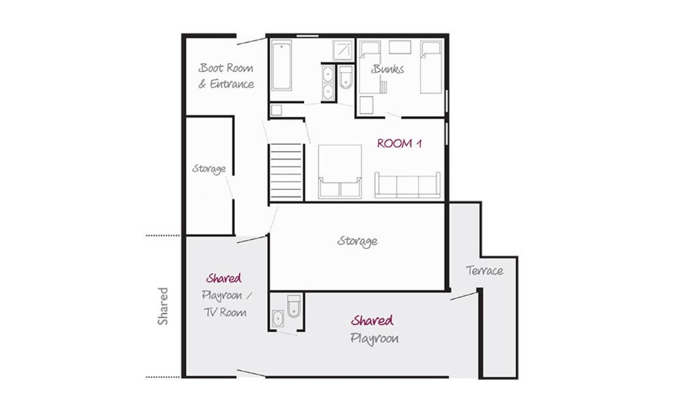 Chalet Katie 2 (Family) Reberty 2000 Floor Plan 1